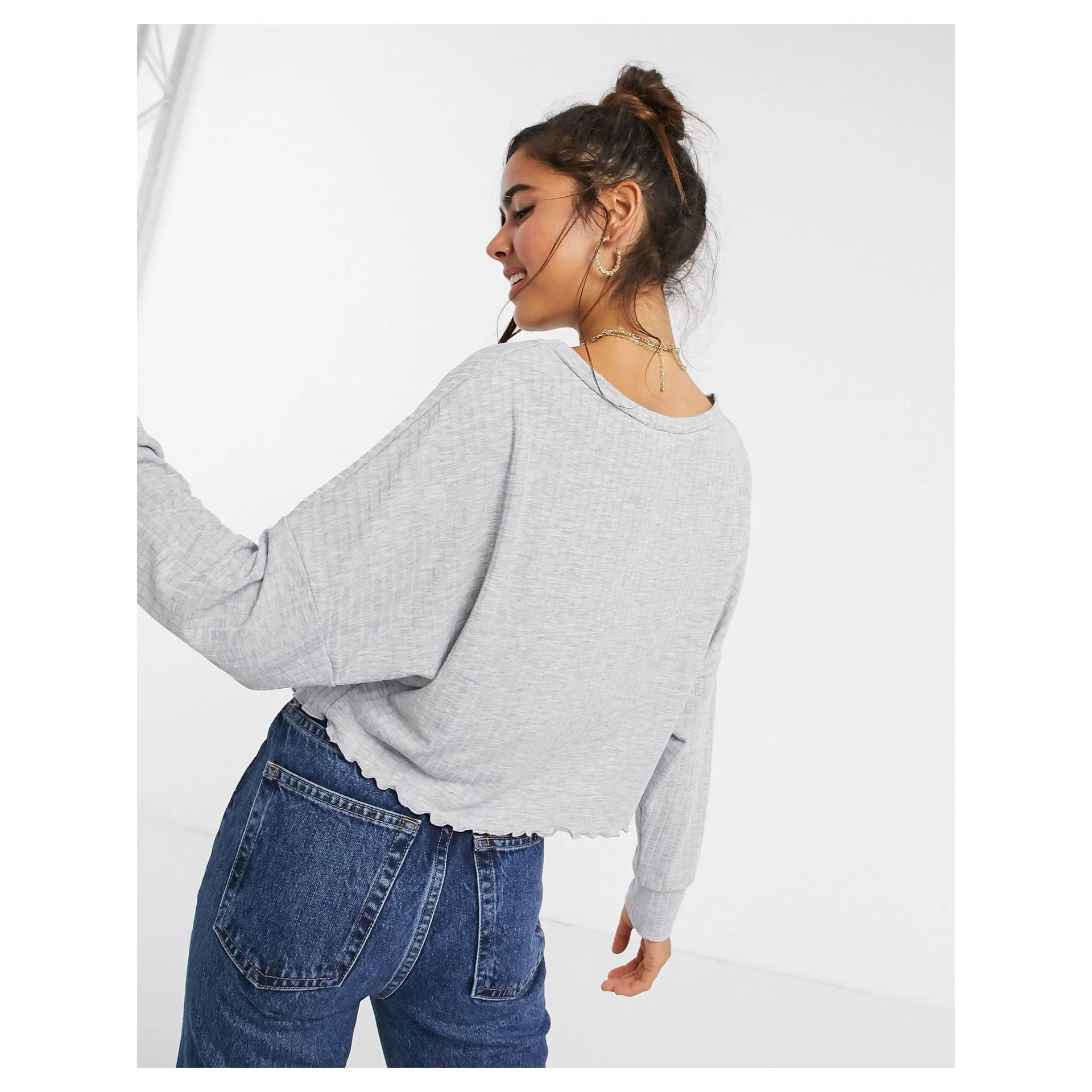 Ribbed Oversized Slouchy Top - Image 2