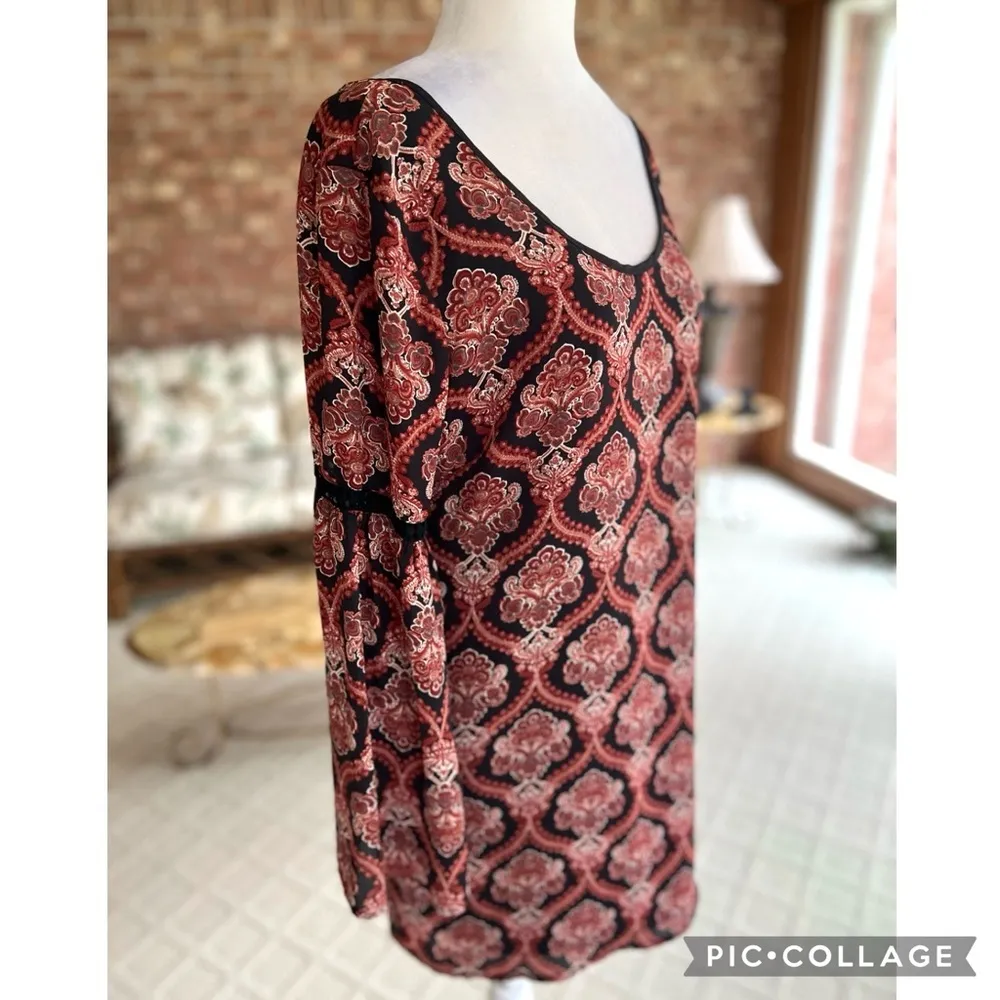 NWT Lovemarks Dress M Mini Coral Paisley Strappy Back Boho Shift Party Mod - Image 14