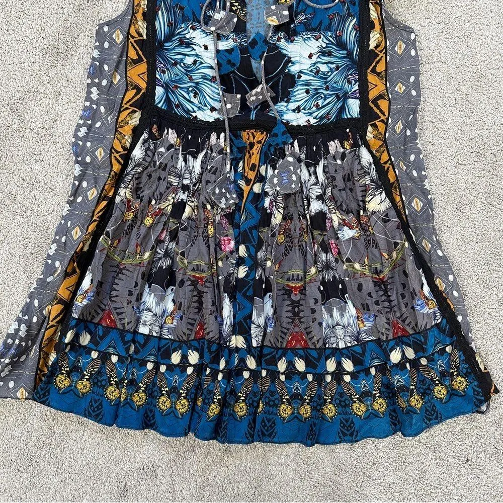 Anthropologie Bhanuni by Jyoti Larkin Lace Blouse Tunic Sleeveless Multicolor S - Image 5