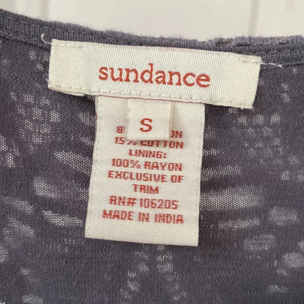 Sundance Catalog Ombré Purple Gray Lace Sequin‎ Crochet Blouse Top Size Small - Image 5