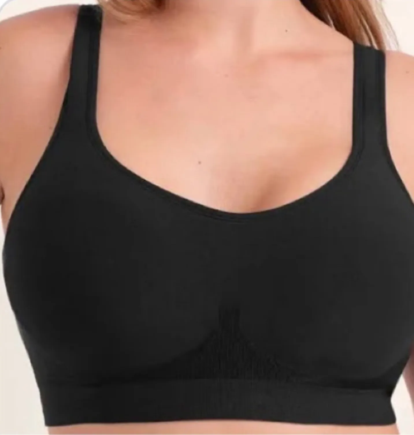 Truekind Daily Comfort Wireless Shaper Bra Black Size XL 40C 38D 40D 38DD 36DDD - Image 1