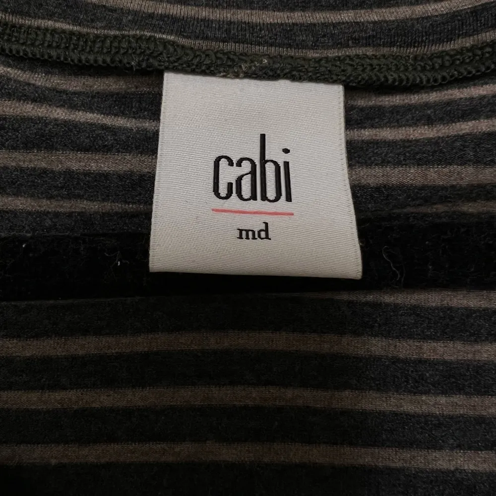 CAbi Blair Striped Tunic Top | Charcoal/Warm Grey | Medium - Image 3