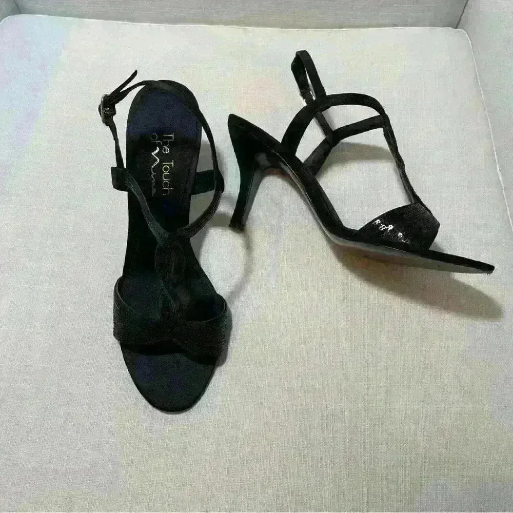 The Touch Of Nina Galinda 1 Black Luster Satin Women’s Heels Size 8.5 - Image 7