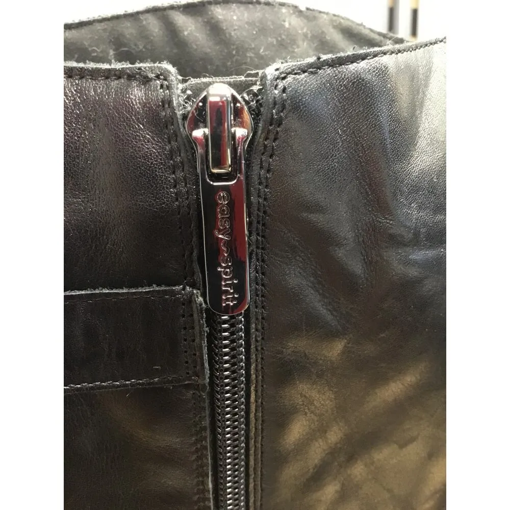 Easy Spirit Aubrey Women's 7 M Black Leather Side Zipper Knee High Casual Boots - Image 6