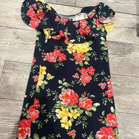 Full Circle Trends Size Large Womens Off the Shoulder Floral Dress Black - Image 2