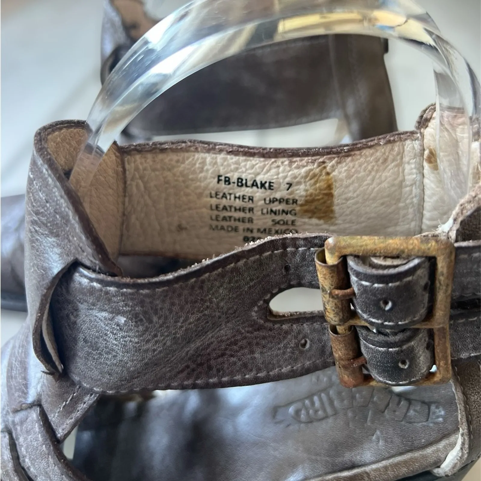 Freebird by Steven Blake Strappy Ankle Sandal Boot Brown Leather Bootie size 7 - Image 3