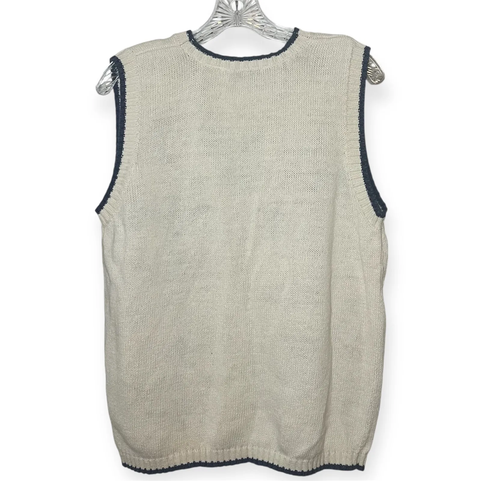 White Stag Collection Nautical Knit Sweater Vest Island Sailboat Coastal Theme L Size L - Image 5