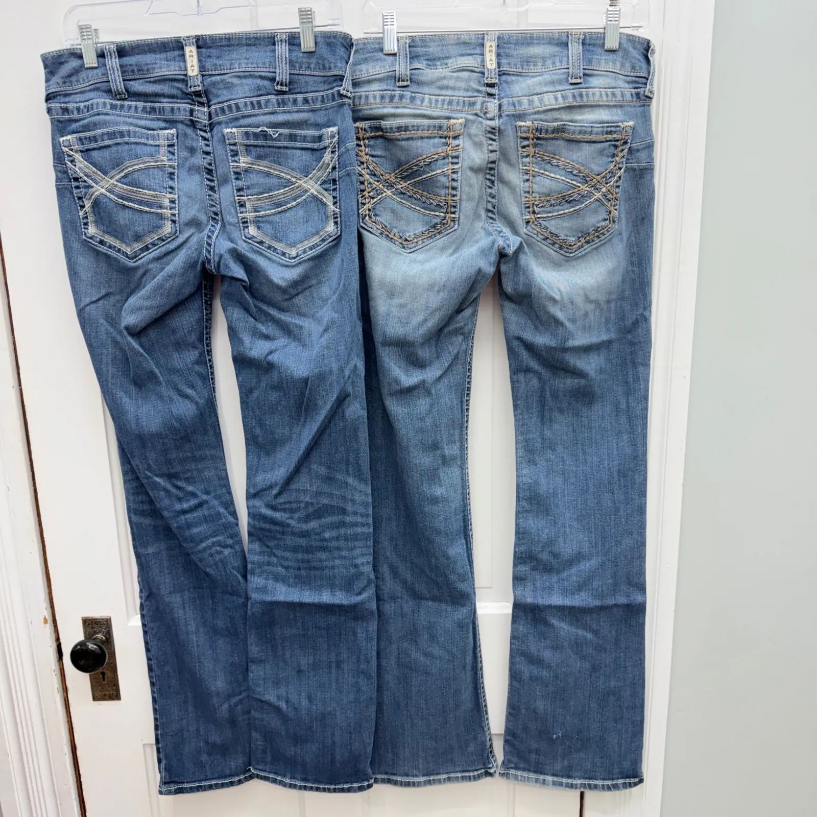 2 Ariat REAL denim western boot cut straight leg jeans women's 30L 30 long tall - Image 6
