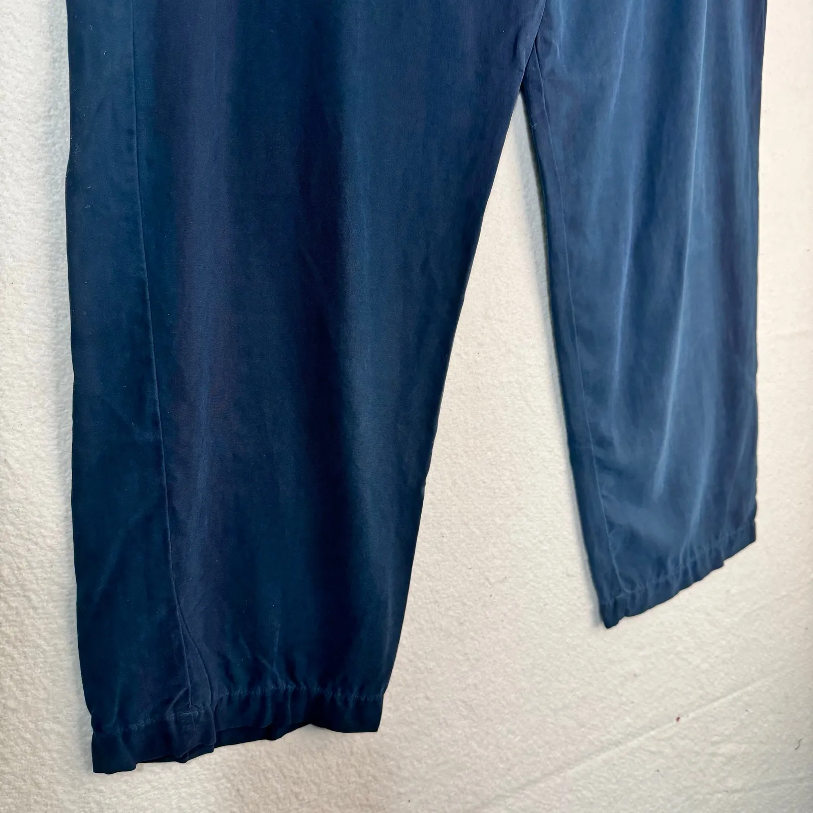 Karent Kane Lifestyle Petites VTG Wide Leg Drawstring Waist Navy Pants Medium - Image 7