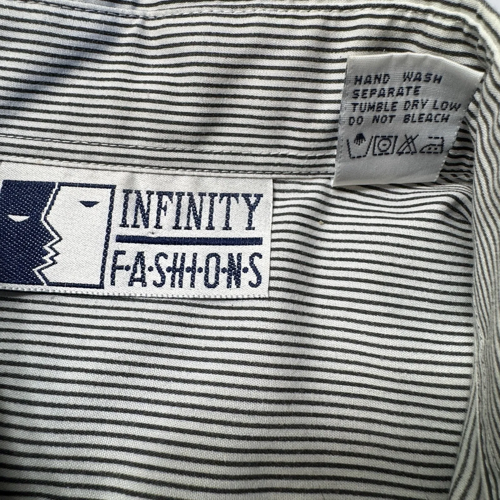 Infinity Fashions Stripe Button Up Shirt Women Large Embroidered Golf Bling VTG Blue - Image 6