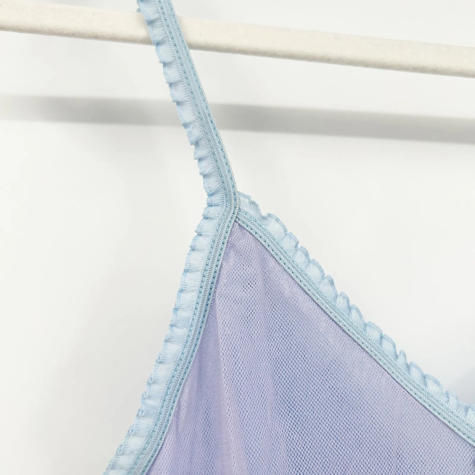 Womens Y2k Vintage Fairycore Fairy Pastel Coquette Sheer Ruched Cami Tank Top Purple Size XS - Image 2