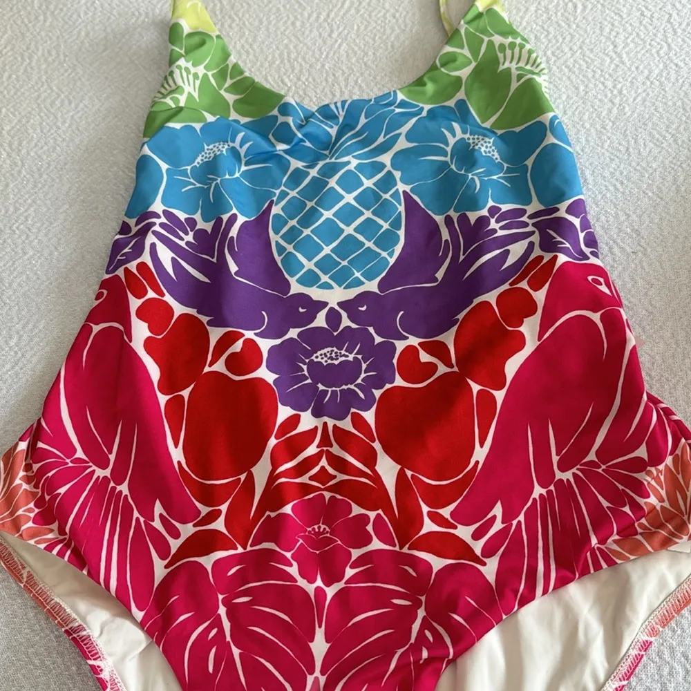 Farm Rio Tropical Graphic One-Piece Swimsuit, Size Large, $165 - Image 7
