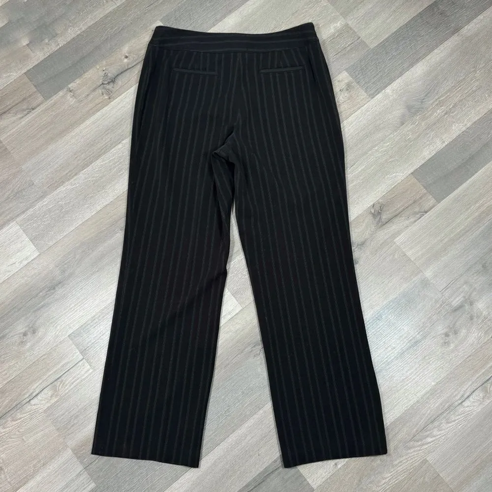 Style & Co Petite Pinstripe Straight Leg Dress Pants Black Grey 10P Mid Rise Y2K - Image 4