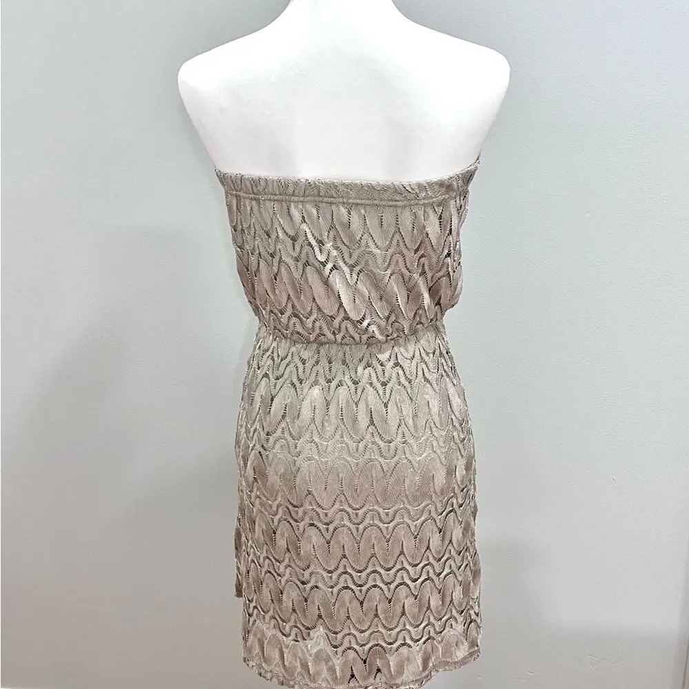 Studio Y strapless gold lace dress size small - Image 2