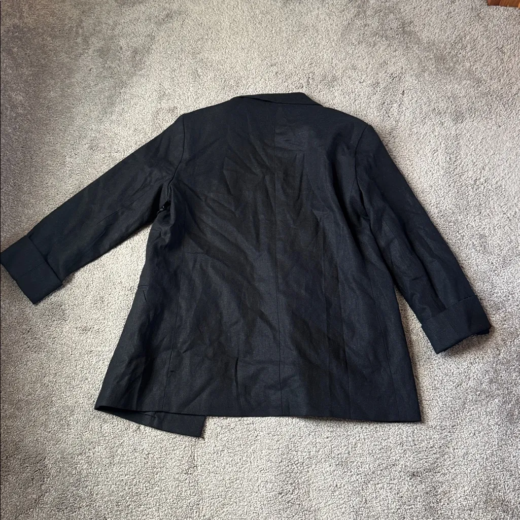Simply Vera Vera Wang Black Linen Blend Blazer SIZE S - Image 7