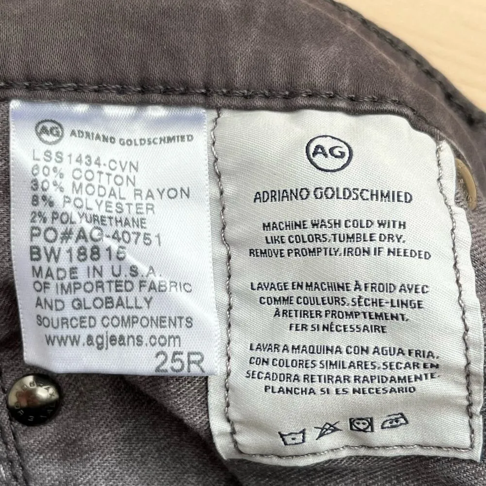 Adriano Goldschmied AG The Prima Mid-Rise Cigarette Leg Pants Charcoal Grey, 25R - Image 6