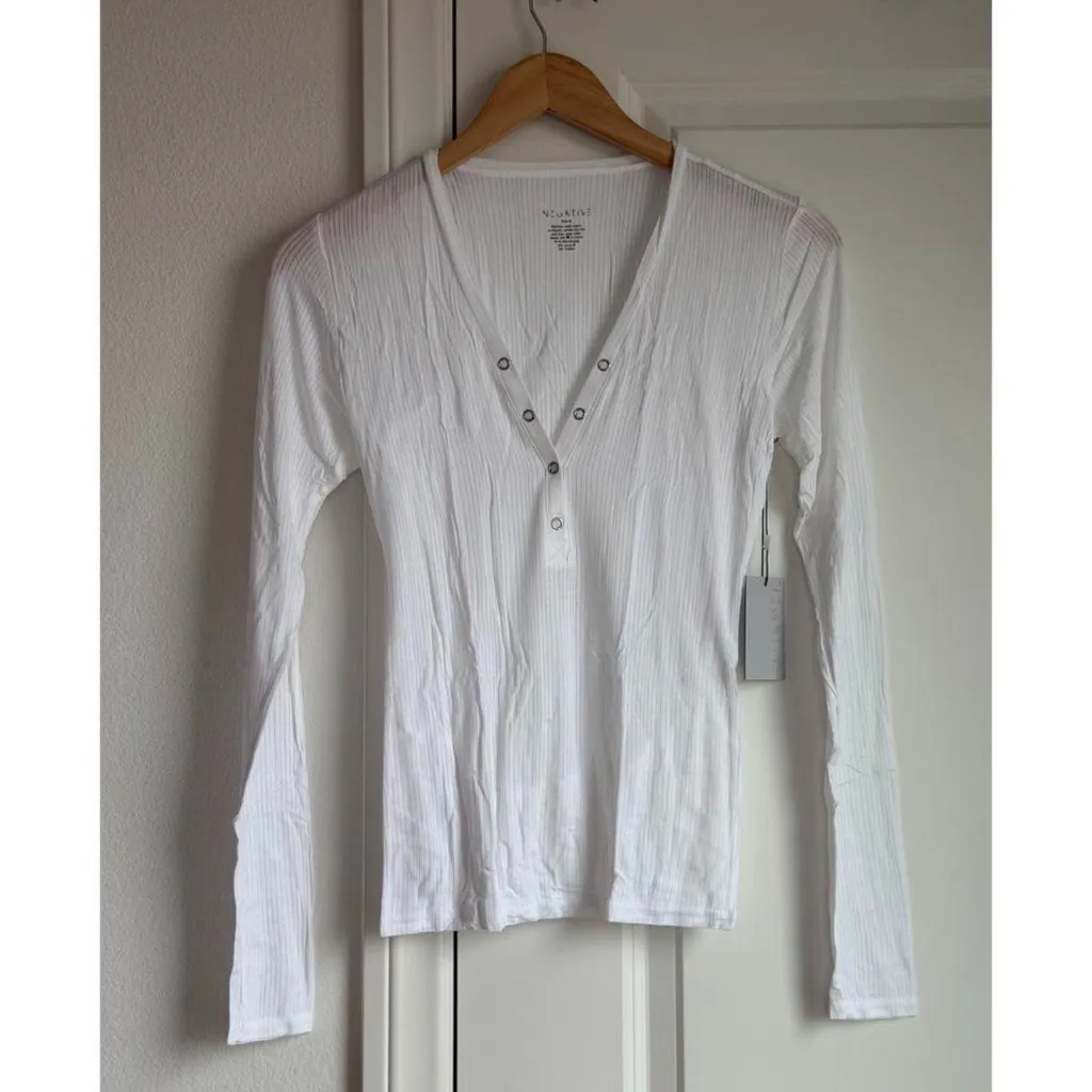 Negative Underwear Whipped Henley in White, Size Medium - Image 6