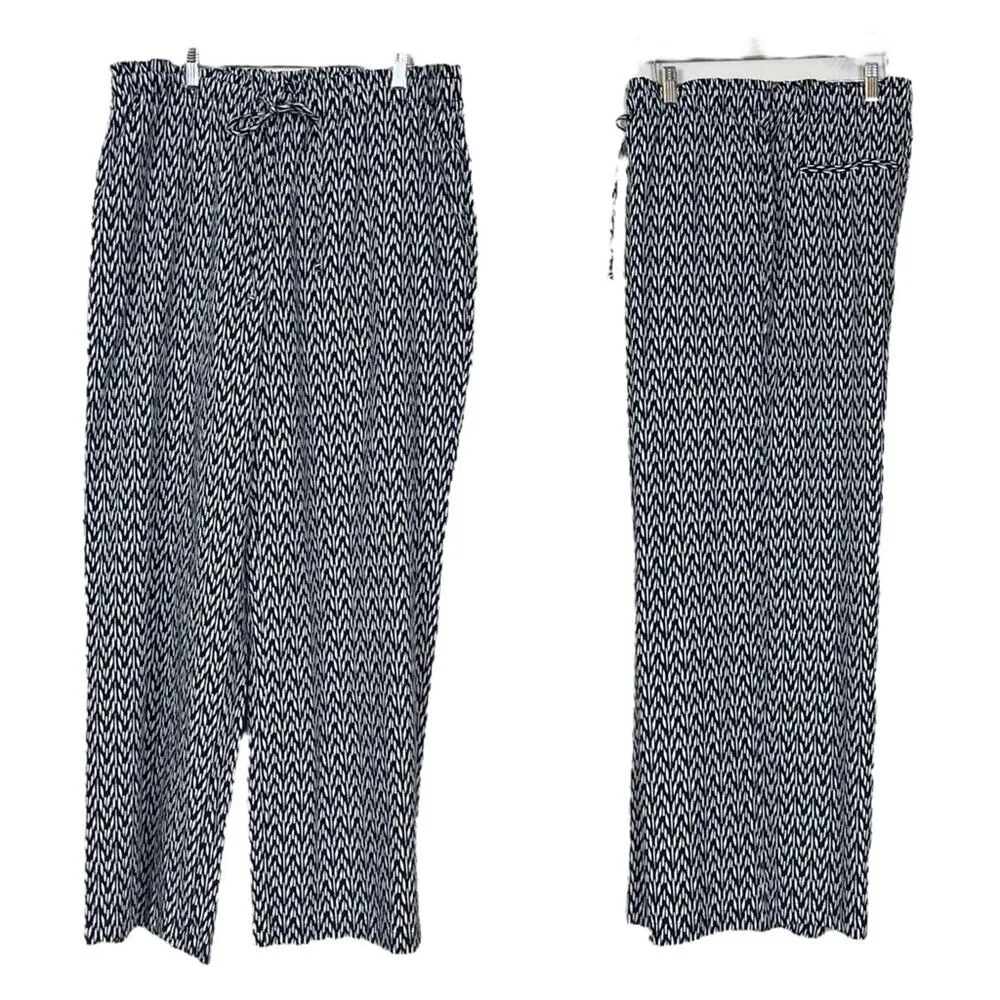 Christopher & Banks New Wide Leg Pant High Rise Drawstring Chevron Women Size XL - Image 13