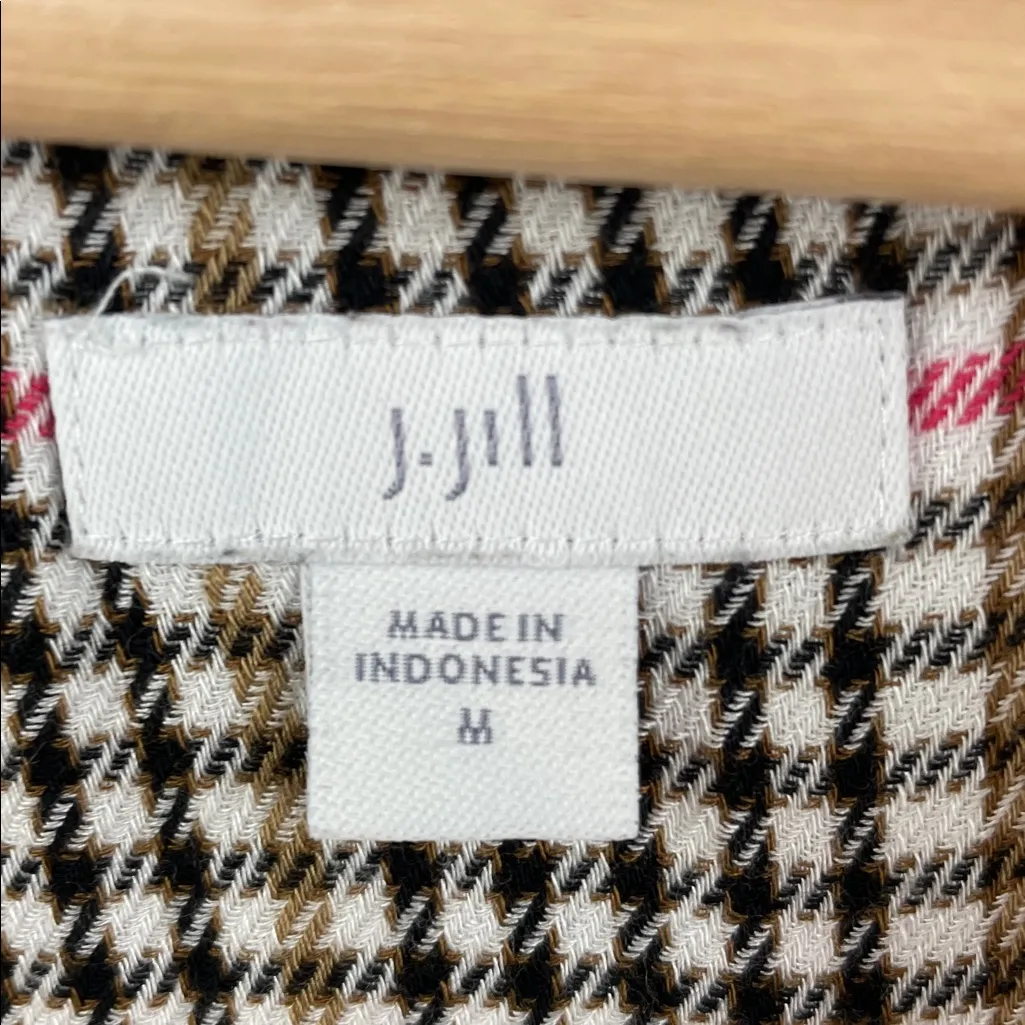 J.Jill Top Women's Glen Check Plaid Ruffled Button - Image 11