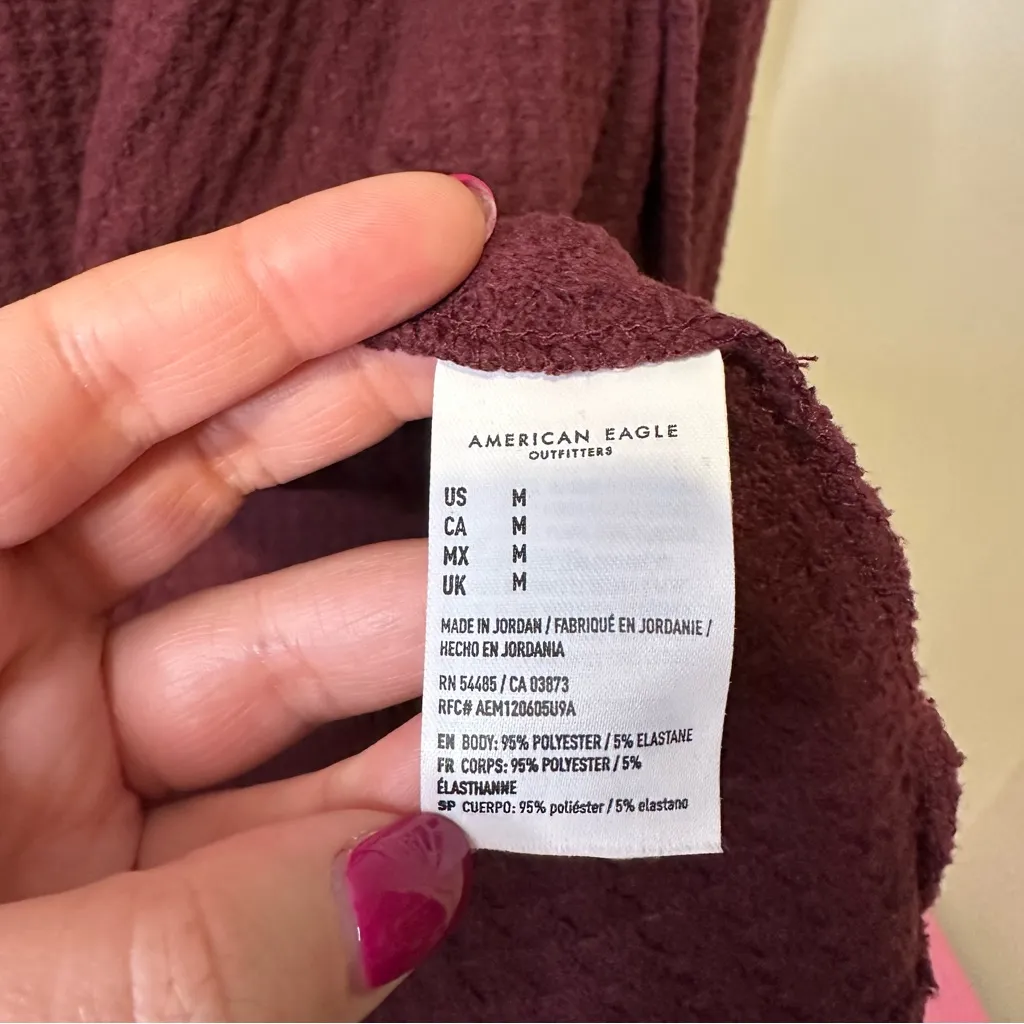 american eagle waffle knit cardigan sweater size medium - Image 4