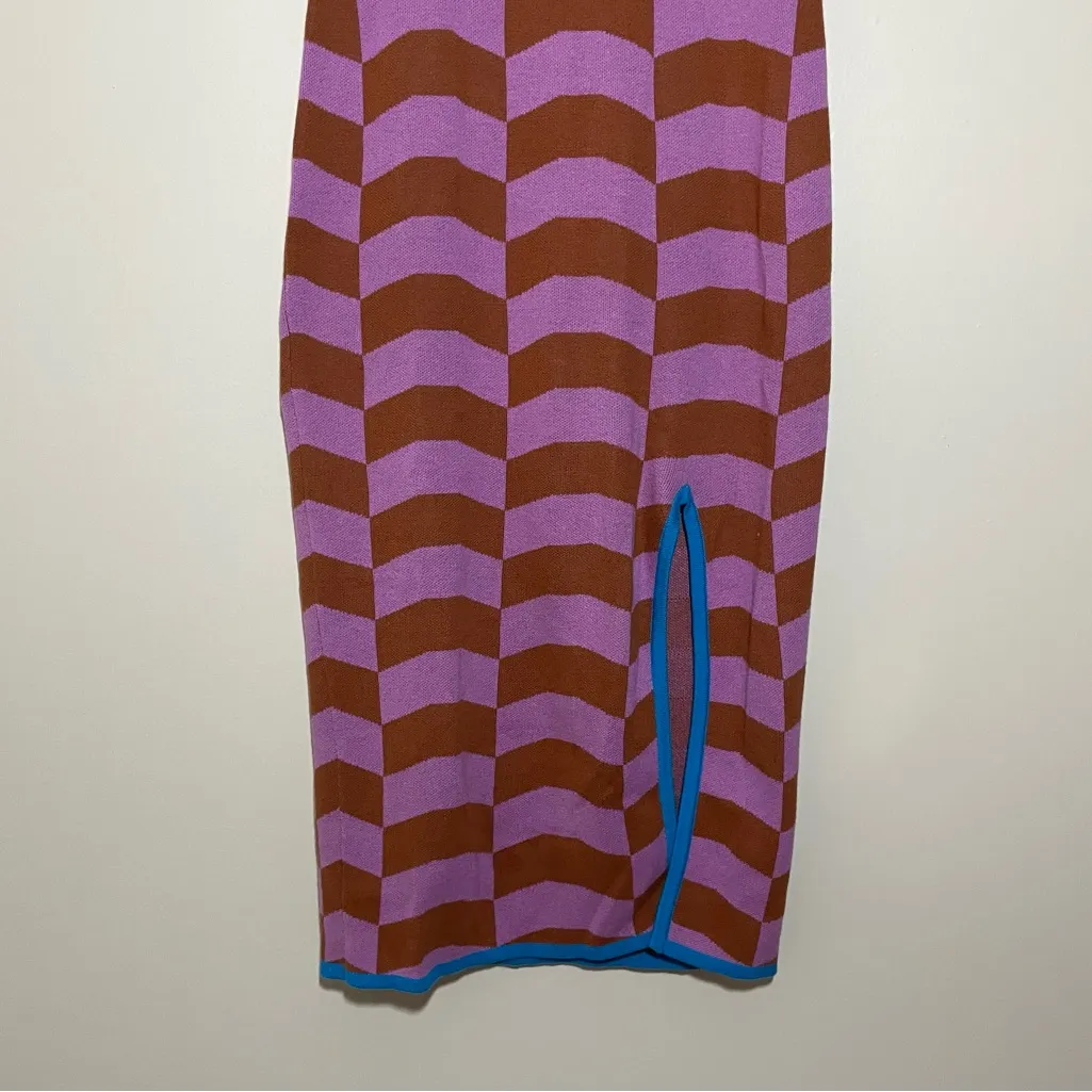 Another Girl Knit Polo Midi Dress Red Size XS - Image 3