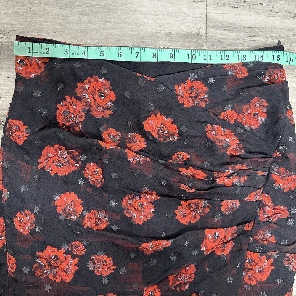 NWT IRO Bootable Roses Mini Skirt Women's Black Red Size 8 EU 40 - Image 7