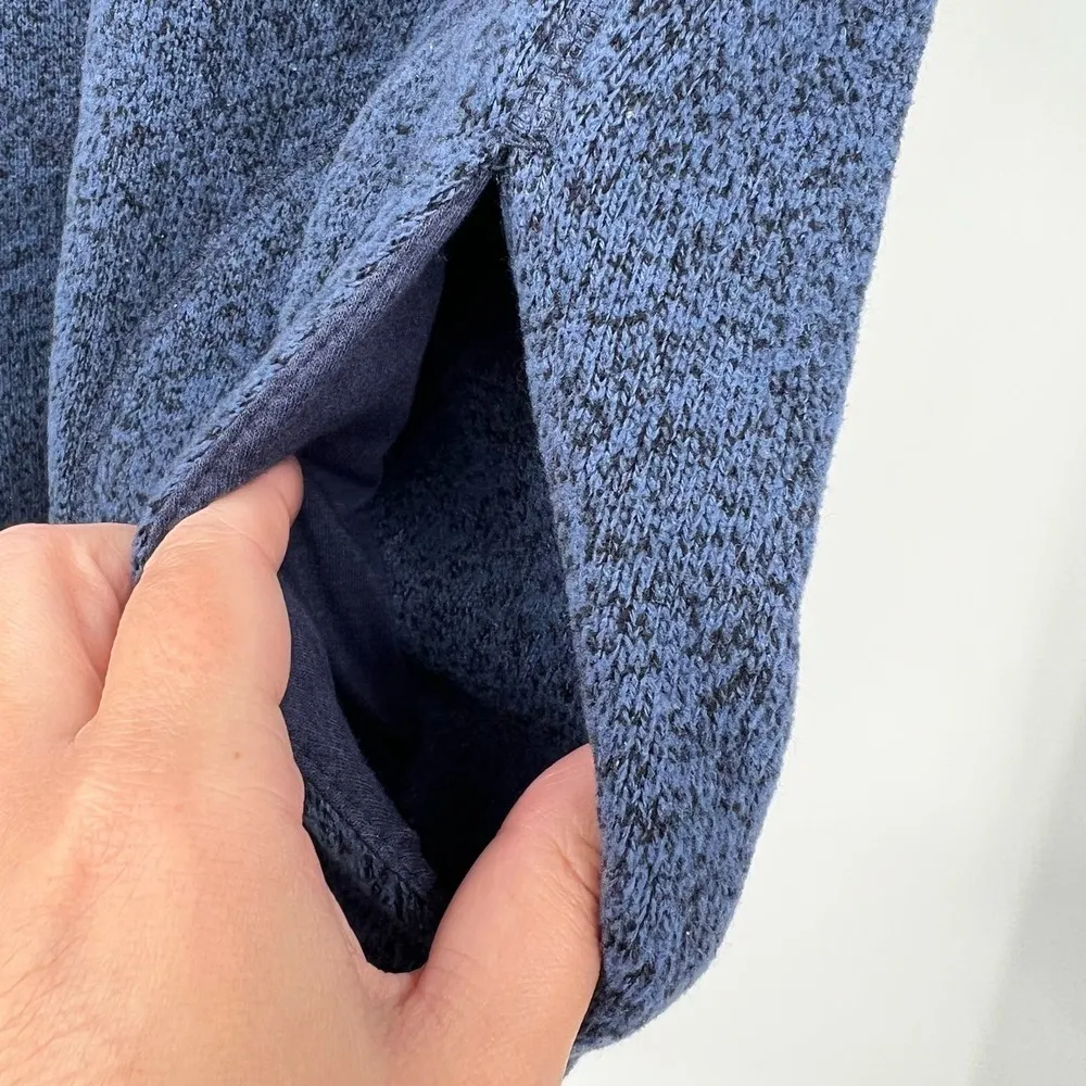 Woolrich navy blue heathered pullover sweatshirt hooded with pockets size medium - Image 8