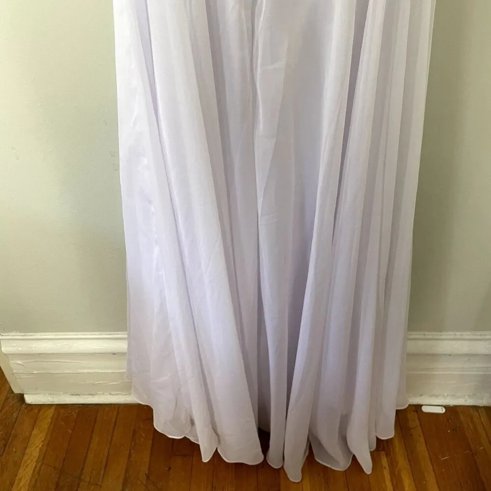 NWT Hebeos white wedding dress formal lace buttons applique women size small - Image 7