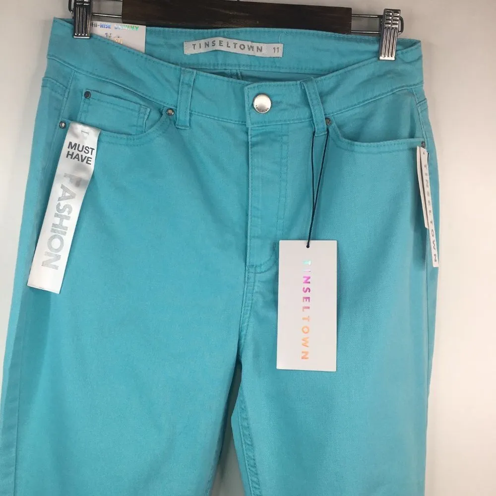 Tinseltown High Rise Skinny Jeans Sea Glass Size 11. NWT - Image 4