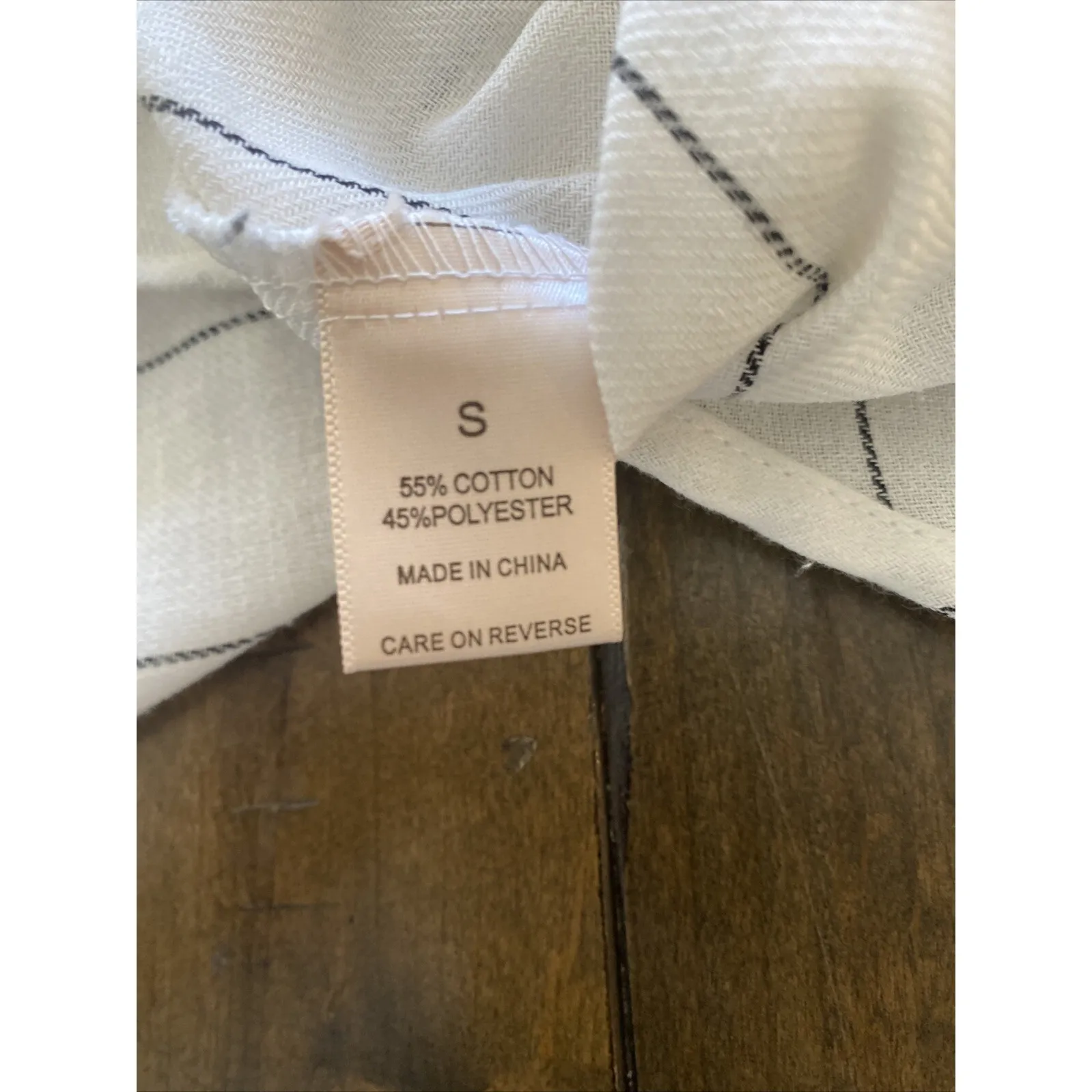 Dizzy Lizzy Women's Small White Pin Stripe Tie Waist Top‎ Career Corp Siren - Image 6