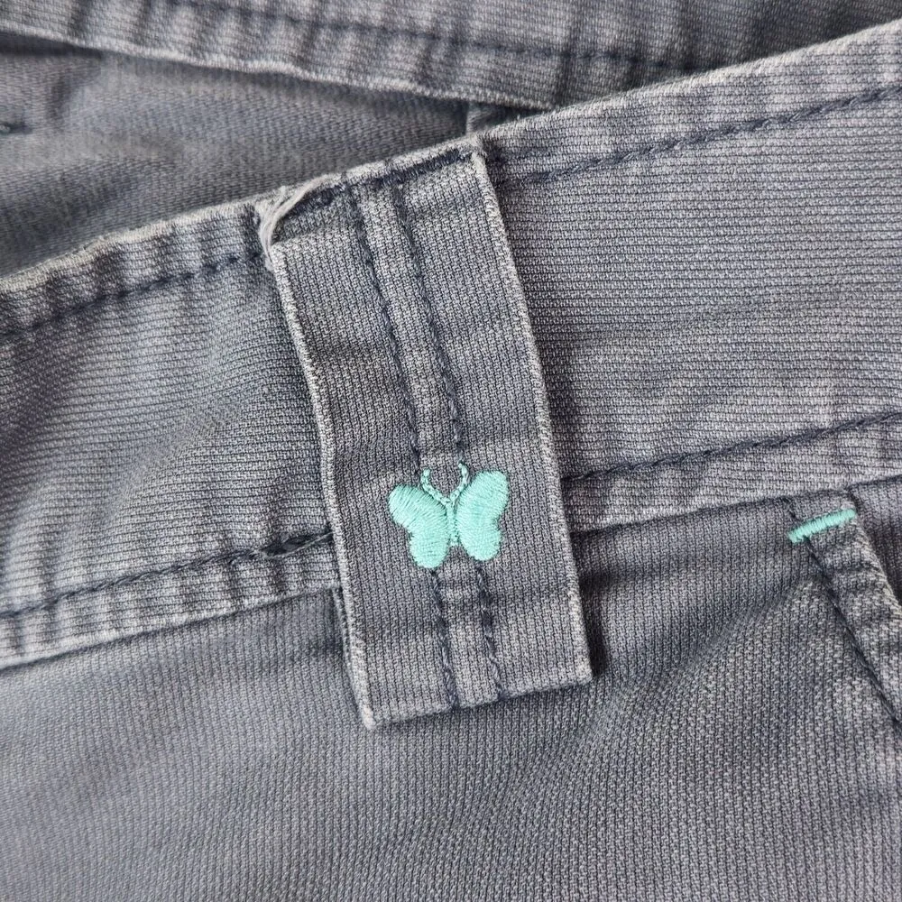Aeropostale Capri Cropped Pants Womens 7/8 Cotton Butterfly Embroidered - Image 5