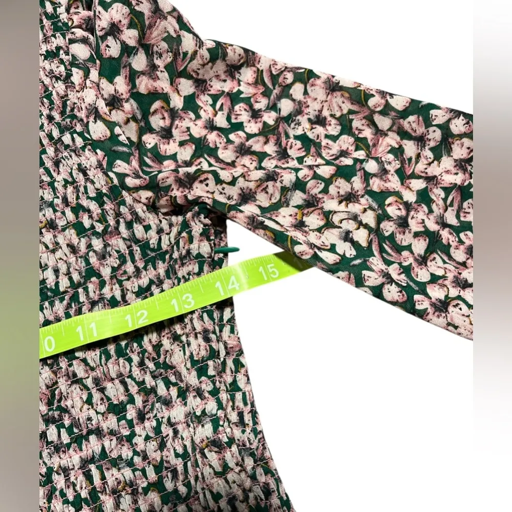 Lulus Floral Forever Green and Pink Floral Print Smocked Skater Dress - Image 9