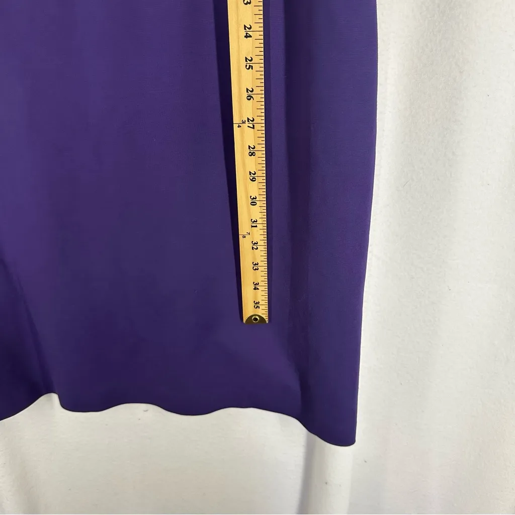 Elie Tahari Sleeveless Midi V Neck Dress Cocktail Womens Large Purple - Image 4