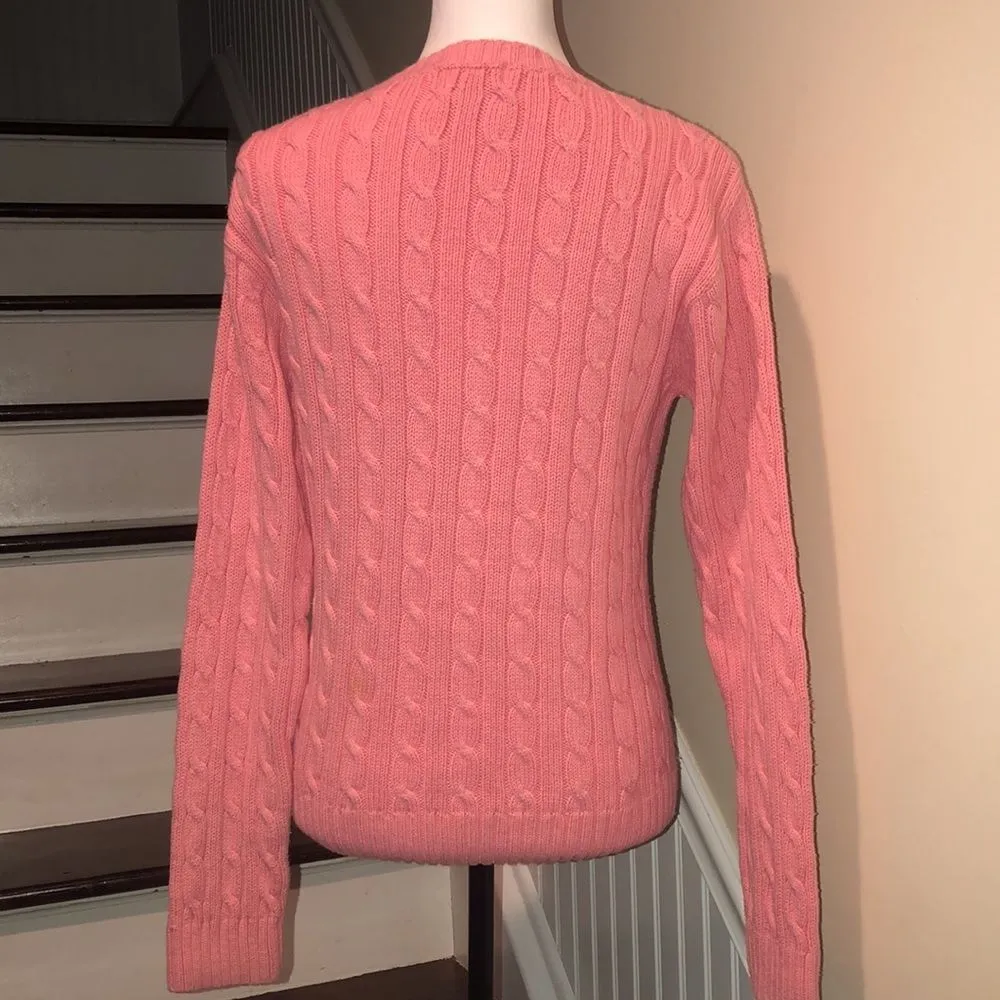 LILY PULITZER Women’s Pink Cable Knit Sweater Size S - Image 2