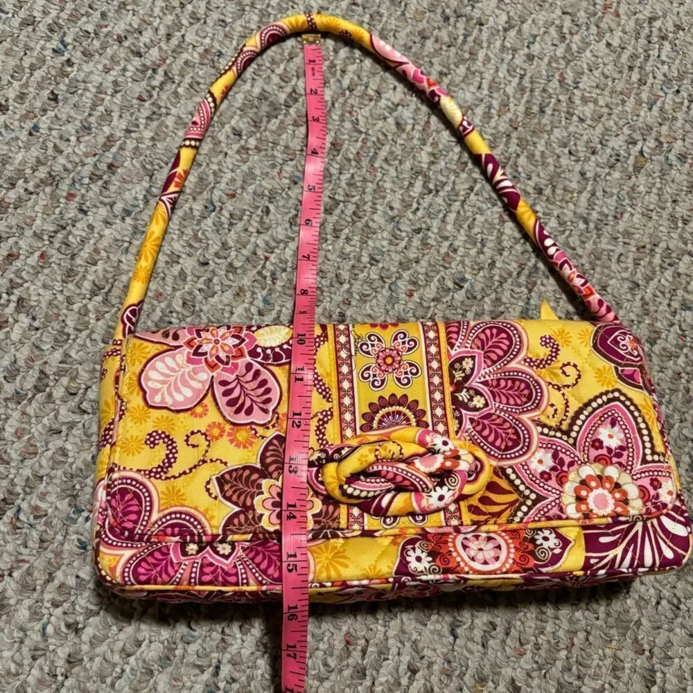 Like New Vera Bradley Bali Gold Yellow Knot Just A Clutch Handbag Purse Y2K - Image 8