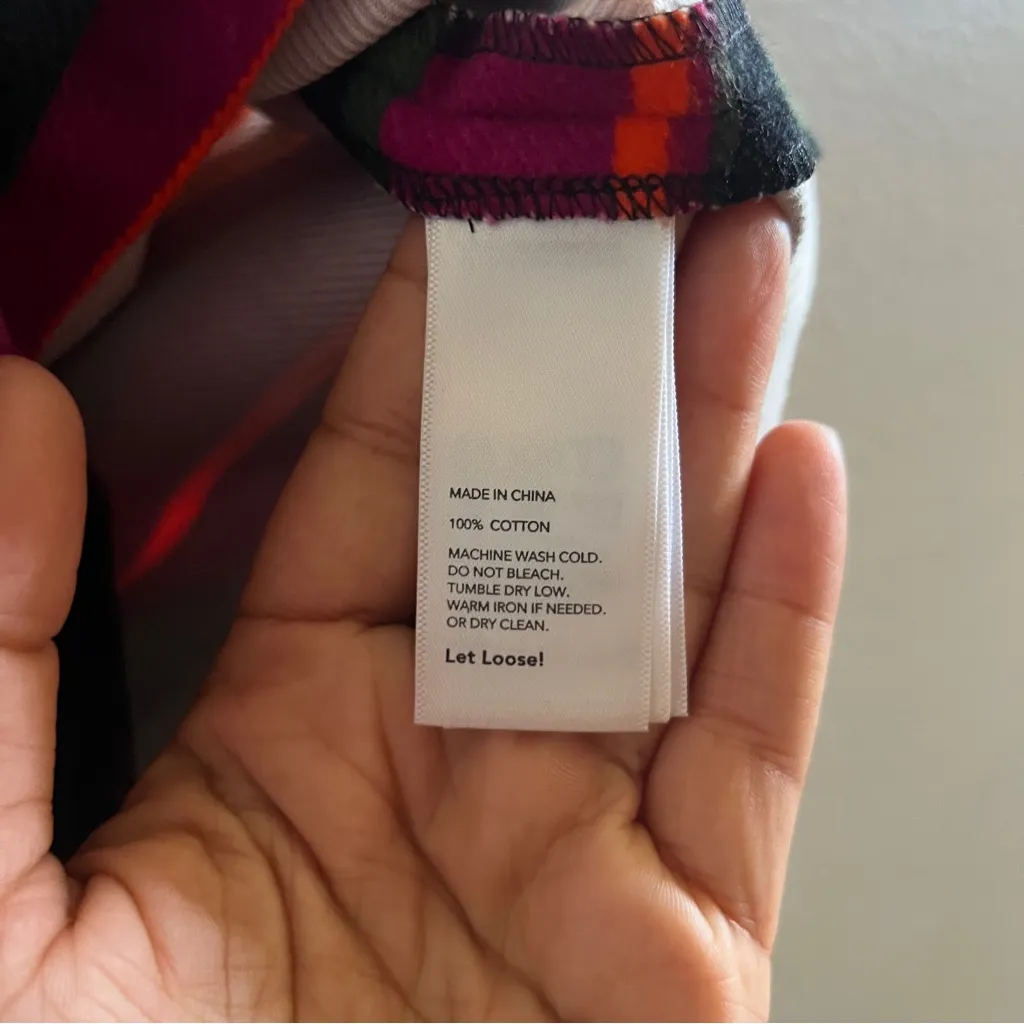 Kate Spade SATURDAY Buckle Over Mini Skirt Multicolor Striped Cotton Wrap Size 2 - Image 9