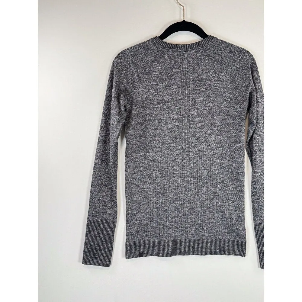 Lululemon Womens Sweater Gray Rest Less Ribbed Knit Thumbhole Pullover Size 6 - Image 7