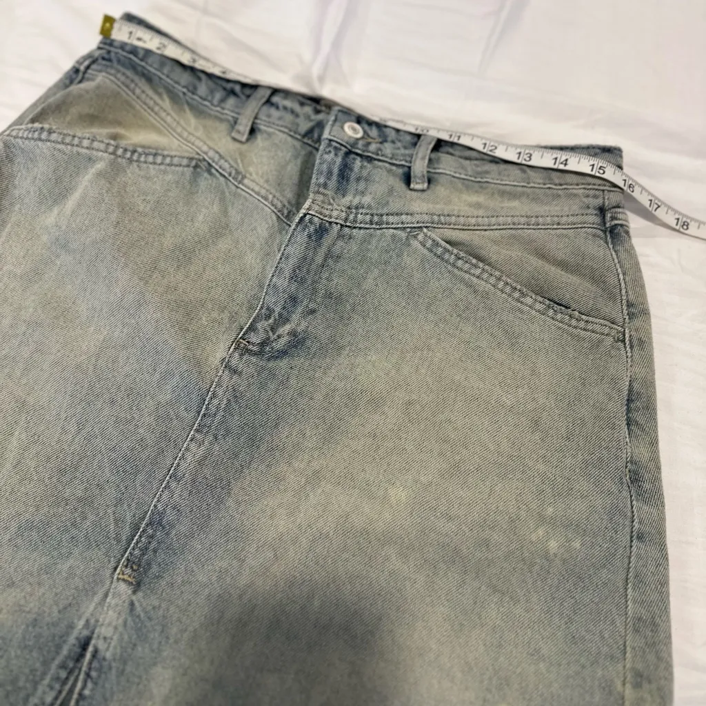 NWT Free People Sz:10 Come As You Are Maxi Light Wash Soft Denim Boho Skirt. - Image 2