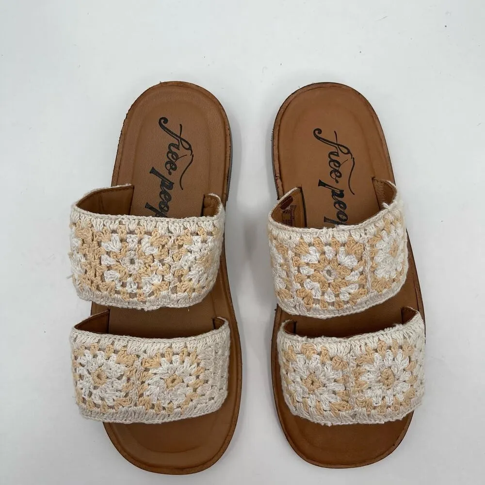 NEW FREE PEOPLE Juliette Sandals Size 37(6/6.5) Crochet Leather Summer Boho NWOT - Image 7