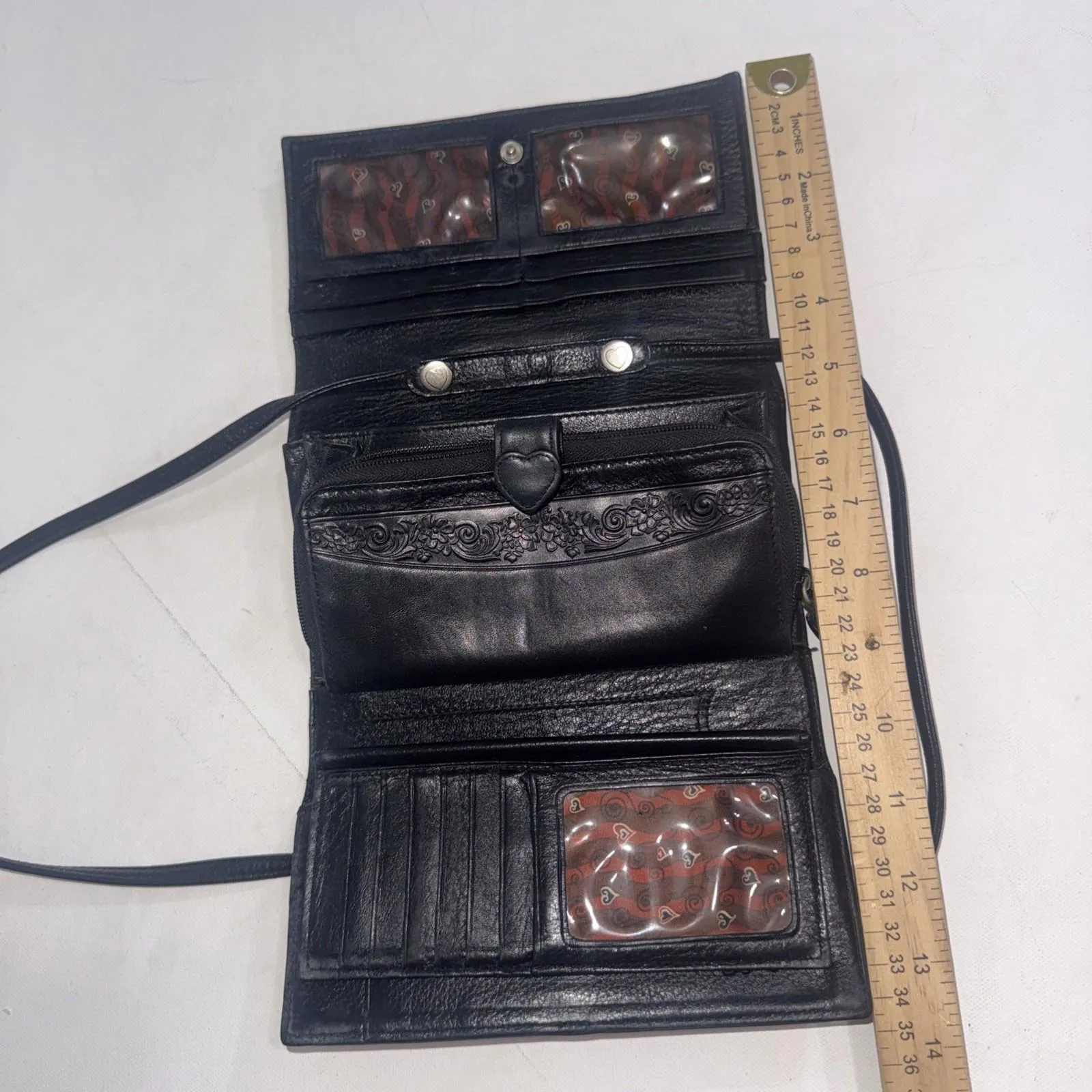 Vintage Y2K 90s Brighton Crocodile Leather Croc Wallet Organizer Crossbody Purse - Image 14