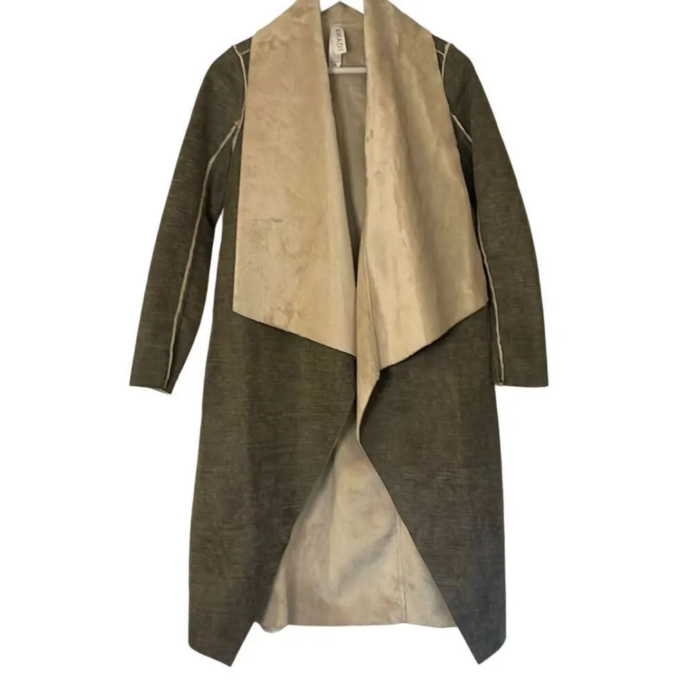 Anthropologie Amadi Camilla Sueded Sherpa draped jacket xs - Image 3