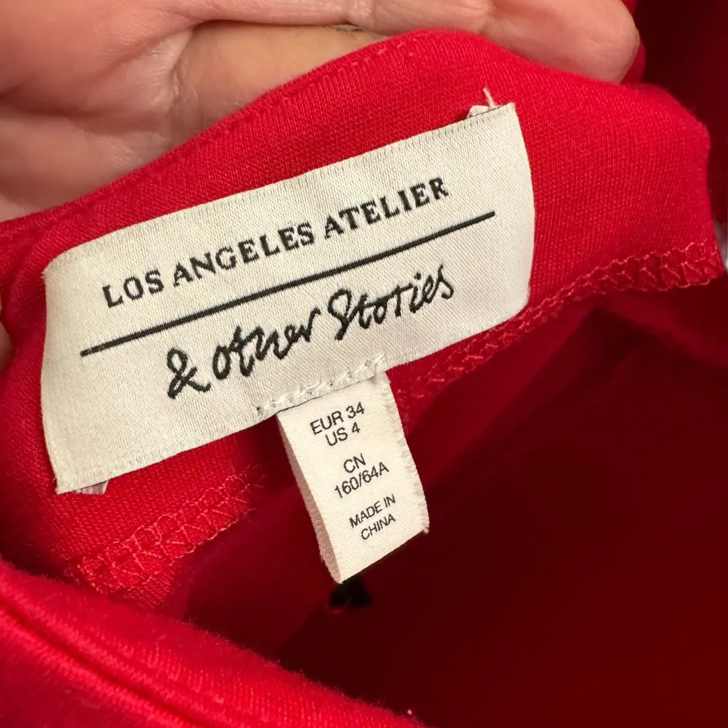 & Other Stories Red Spaghetti Strap Open Back Jumpsuit - Image 2