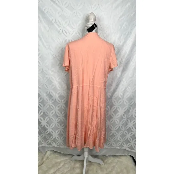 Torrid Peach Mini Gauze Lace-Up Skater‎ Mini Spring Dress Size 1X NWT - Image 4