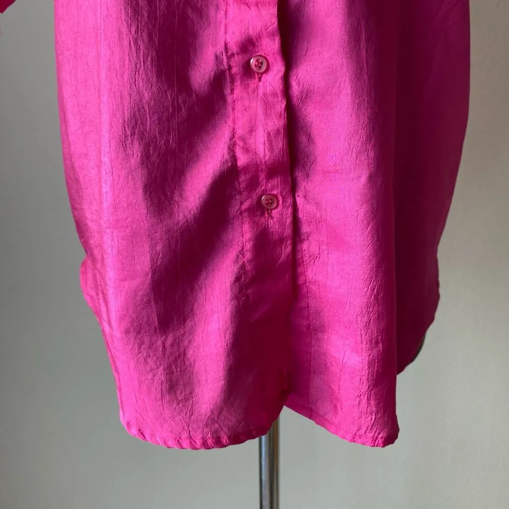 Ashleigh‎ Morgan sz S Short sleeve button down front with a pocket blouse Pink - Image 3