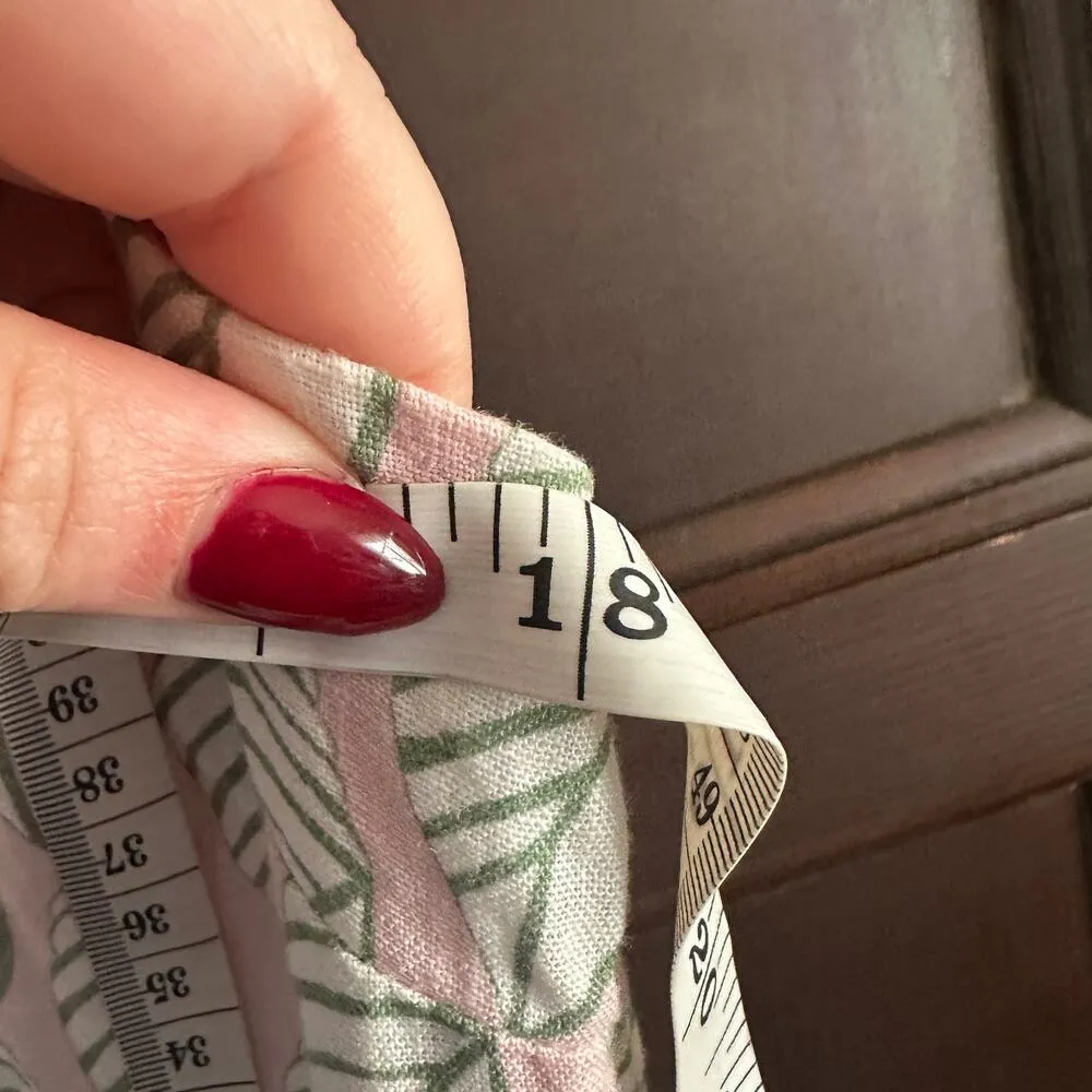 HIHO | Pink and Green Shell Print 100% Linen Ginnie Shift Dress | Size 8 - Image 5