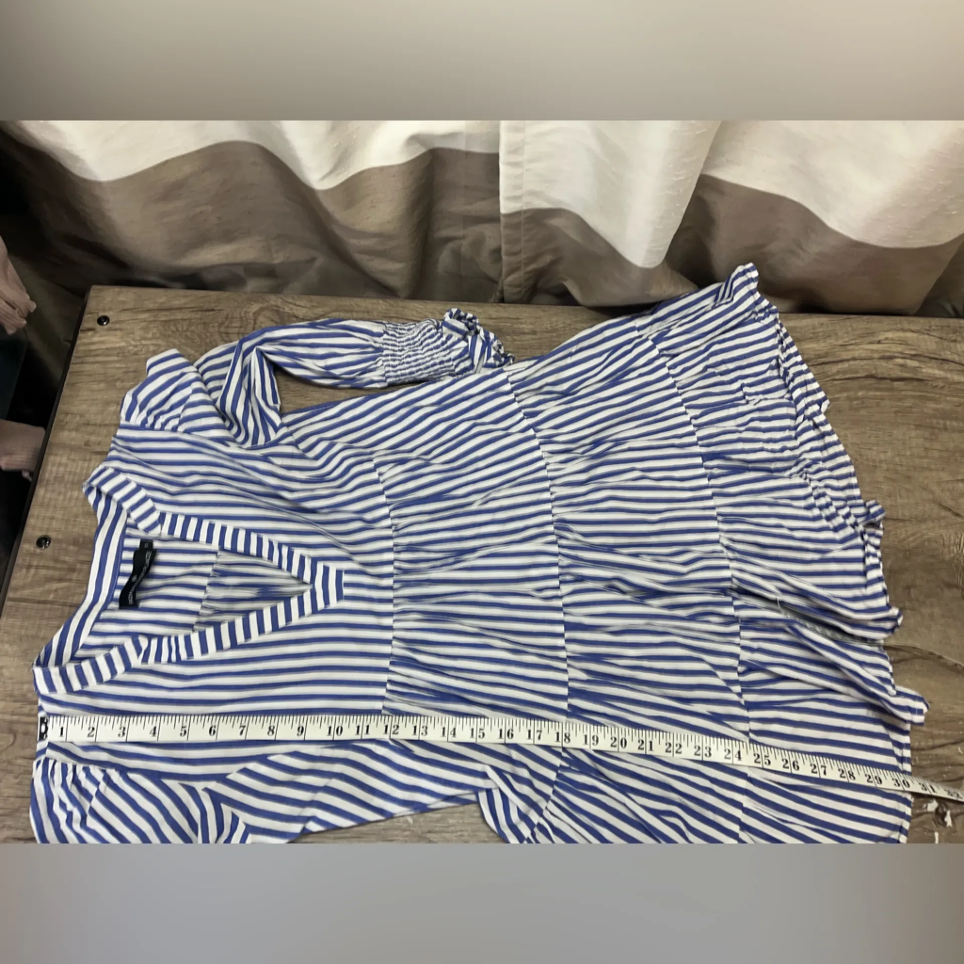 POMANDER PLACE‎ Blue and White Stripe Cotton Poplin Kenzo Dress size small - Image 6