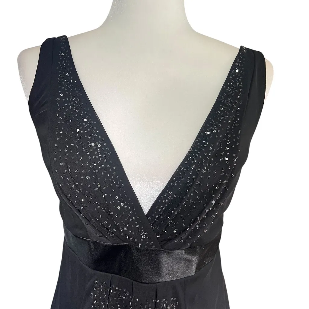 Vintage 2000s Y2K Black Sparkley Mid-Length Dress Large - Image 3