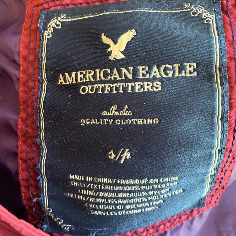 American Eagle Purple Zip Up Quilted Puffer Vest - Image 6