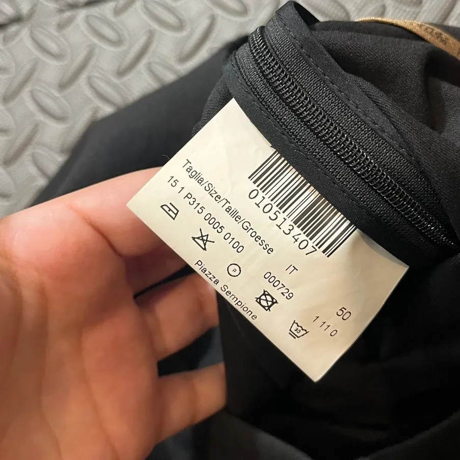 Piazza Sempione Womens High Rise Pleated‎ Pants Audrey Black Cotton IT 50 US 14 - Image 3