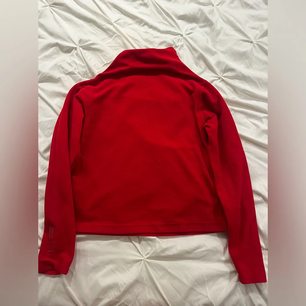 Bold Red Turtleneck Long Sleeve Top - Image 2